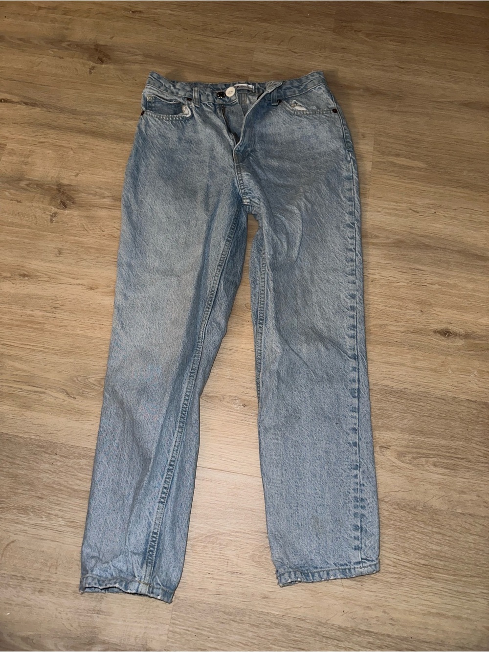 Light Wash High-Rise Straight Leg Jeans Zara inseem 27